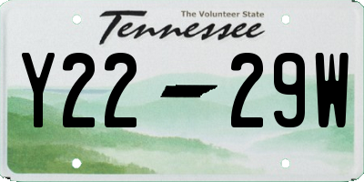 TN license plate Y2229W