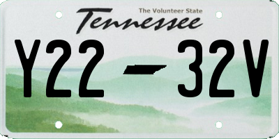 TN license plate Y2232V