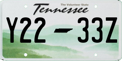 TN license plate Y2233Z