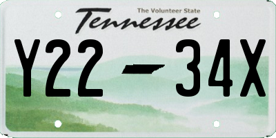 TN license plate Y2234X