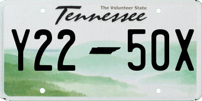 TN license plate Y2250X