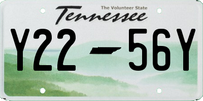 TN license plate Y2256Y