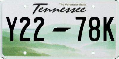 TN license plate Y2278K