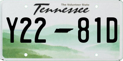 TN license plate Y2281D