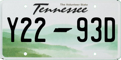 TN license plate Y2293D