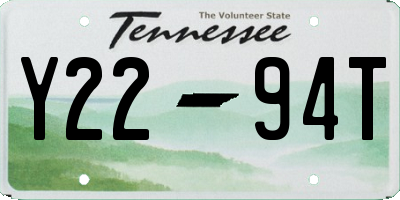TN license plate Y2294T