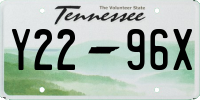 TN license plate Y2296X
