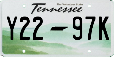 TN license plate Y2297K