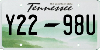 TN license plate Y2298U