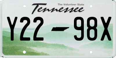 TN license plate Y2298X
