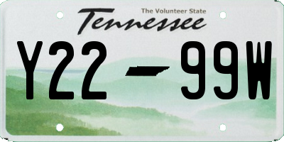 TN license plate Y2299W