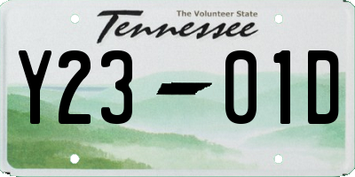 TN license plate Y2301D