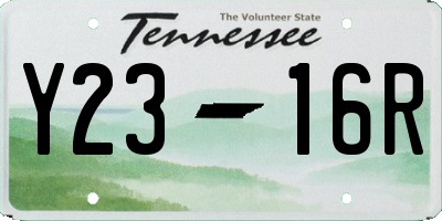 TN license plate Y2316R