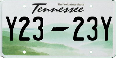 TN license plate Y2323Y