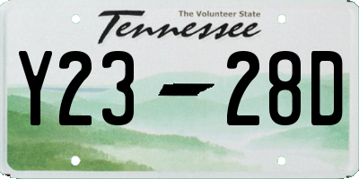 TN license plate Y2328D