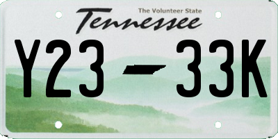 TN license plate Y2333K