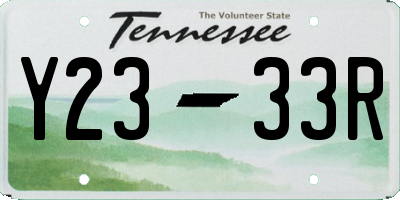 TN license plate Y2333R