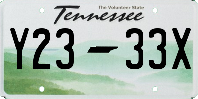 TN license plate Y2333X