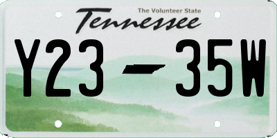 TN license plate Y2335W