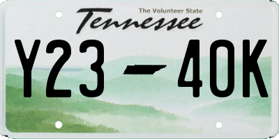 TN license plate Y2340K