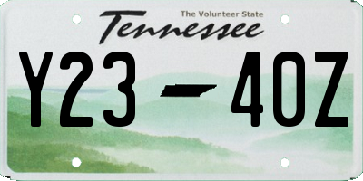 TN license plate Y2340Z