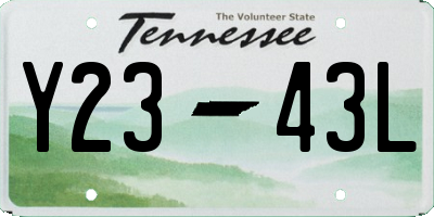 TN license plate Y2343L