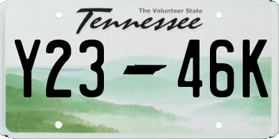 TN license plate Y2346K