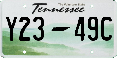 TN license plate Y2349C