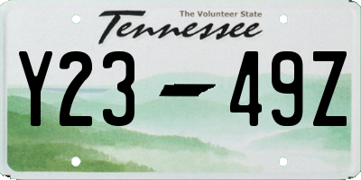 TN license plate Y2349Z