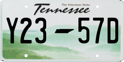 TN license plate Y2357D