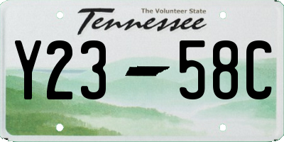 TN license plate Y2358C