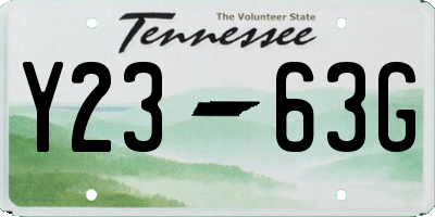 TN license plate Y2363G