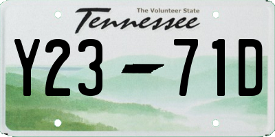 TN license plate Y2371D