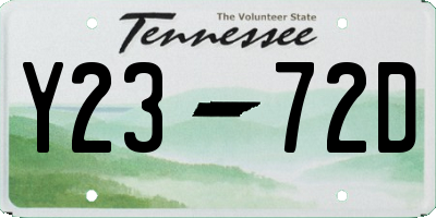 TN license plate Y2372D