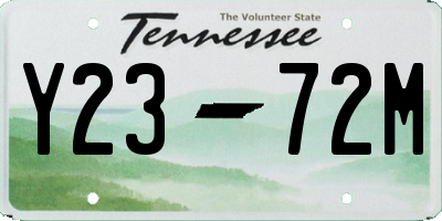 TN license plate Y2372M