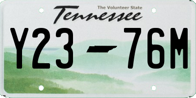 TN license plate Y2376M