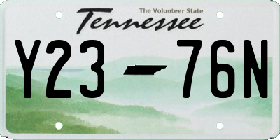 TN license plate Y2376N