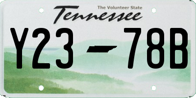 TN license plate Y2378B