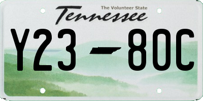 TN license plate Y2380C