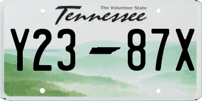 TN license plate Y2387X