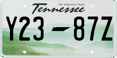 TN license plate Y2387Z