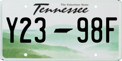 TN license plate Y2398F