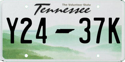 TN license plate Y2437K