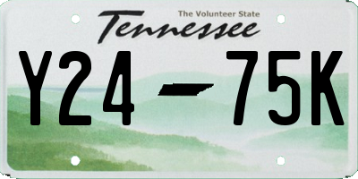 TN license plate Y2475K