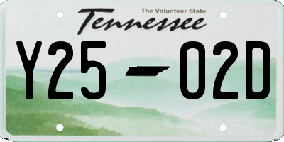 TN license plate Y2502D