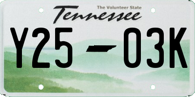 TN license plate Y2503K