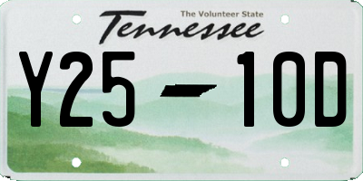 TN license plate Y2510D