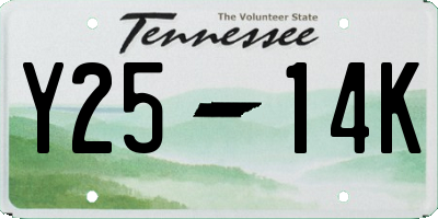 TN license plate Y2514K