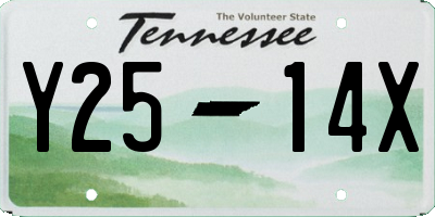 TN license plate Y2514X