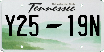 TN license plate Y2519N